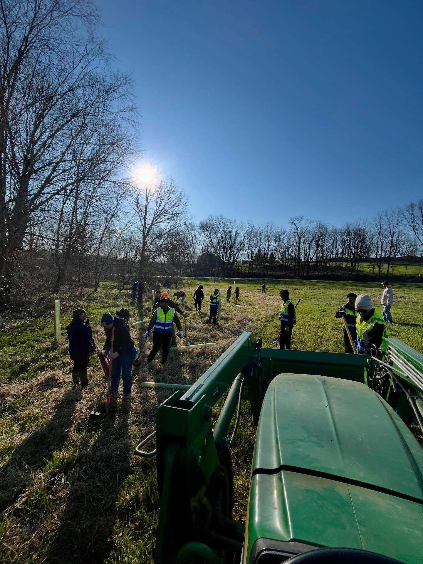 Yesterday was a great day to plant trees!! Thank you to the @pennstatewatershedsteward @allianceforthebay for providing native trees and live stakes to help stabilize our creek and meadows. 

It’s been a struggle to get trees and other perennial stock planted while it is cool and still moist over the past few years. We have had several premature springs where it went from spring like suddenly to summer and became too dry to plant trees in time. Then when we looked to that fall, we rarely had enough rain to make it a good time either… AND as a farm growing seasonal crops it’s hard to take time away from the greenhouse and field prep to plant trees and harvests in the fall. 

All this to say, and with the help of many volunteers, 150 native trees species were planted and 700+ live native bush and shrub species. We were lucky to have a 25 year old woodland planted by the former farm owners so we are just adding more diversity and pollination habitat. We are so happy to have finally received grant funding and support from our local NRCS chapter. We will be documenting many phases of our ramped up conservation plan. Things like diversion swales to divert from our crop growing areas, improved stream crossing, incorporating lots of sustainable materials for future soil enhancement with cover crops and biochar. To say we are excited is an understatement. It feels good to do the long term work toward sustainability.